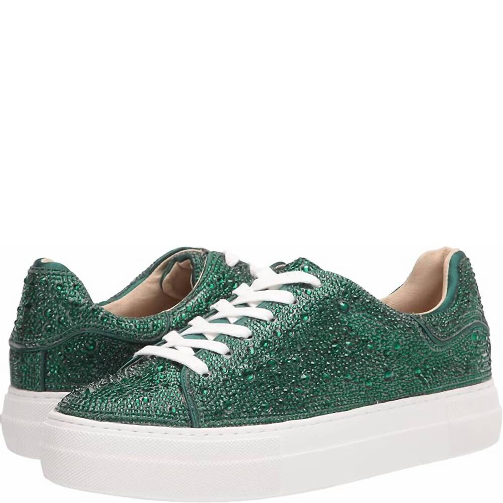 NEW BETSEY JOHNSON women's sidny solids sneakers in emerald - Picture 3 of 4